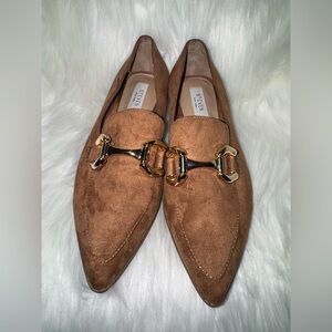 Steven By Steve Madden Brown Suede Flats with Horsebit Detail